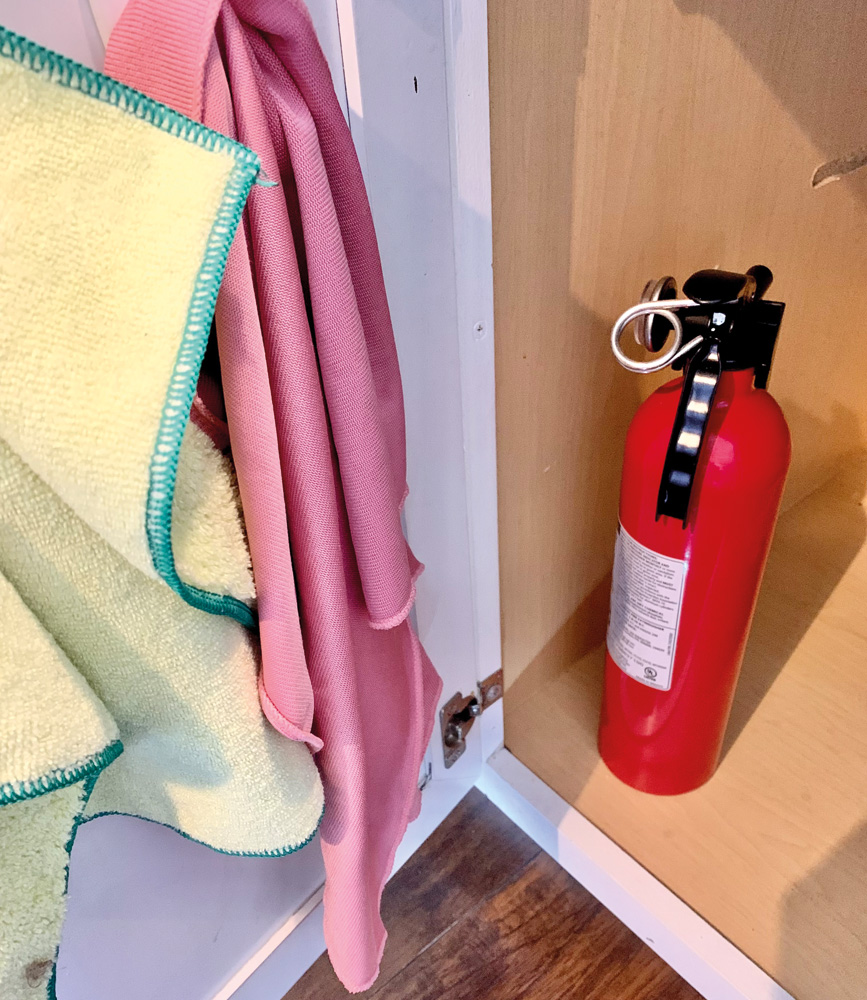 Fire Extinguisher in the cupboard